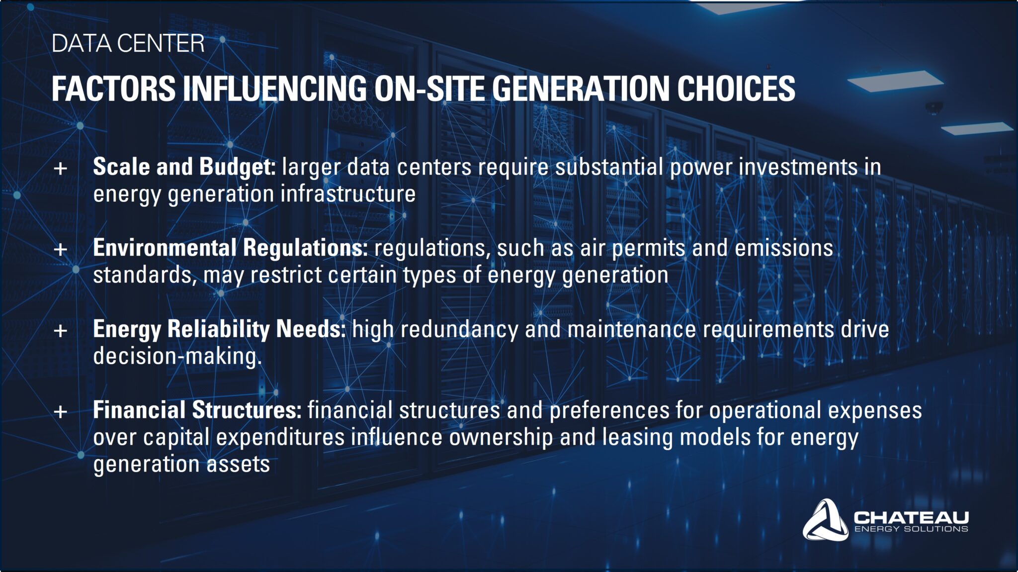 Chateau Energy_Data Center_factors for on-site